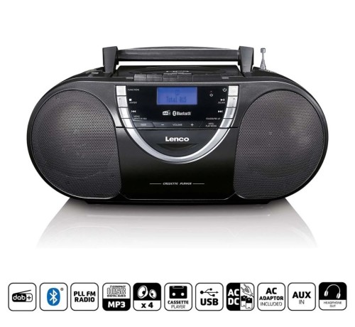 Przenośny odtwarzacz CD  i kaset magnetofonowych Lenco SCD-6900BK z radiem FM DAB+, funkcja Bluetooth (7)