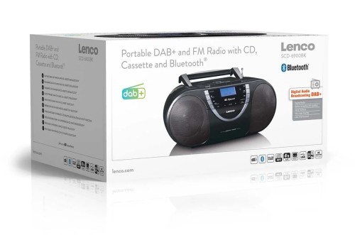 Przenośny odtwarzacz CD  i kaset magnetofonowych Lenco SCD-6900BK z radiem FM DAB+, funkcja Bluetooth (8)