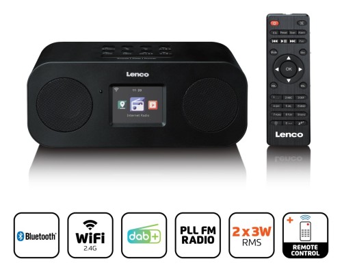 Radio internetowe Lenco DIR-121BK FM DAB+ z funkcją Bluetooth (5)
