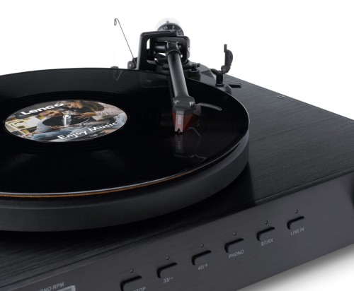 Audiofilski gramofon Hi-Fi Lenco LS-700BK z wkładką Ortofon 2M Red, dwoma głośnikami o mocy 100W i funkcją Bluetooth (8)