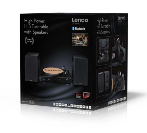 Audiofilski gramofon Hi-Fi Lenco LS-700BK z wkładką Ortofon 2M Red, dwoma głośnikami o mocy 100W i funkcją Bluetooth (15)