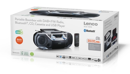 Radioodtwarzacz z CD i magnetofonem LENCO SCD-720SI Radio FM DAB+  z funkcją Bluetooth (8)