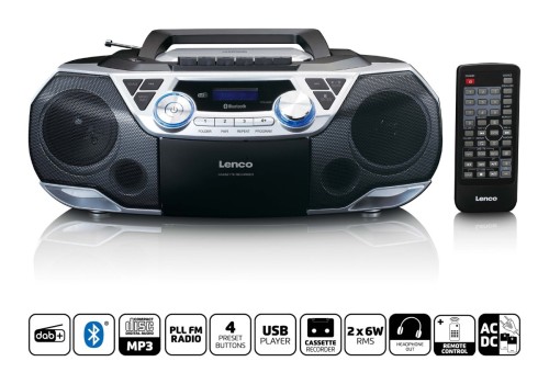 Radioodtwarzacz z CD i magnetofonem LENCO SCD-720SI Radio FM DAB+  z funkcją Bluetooth (12)
