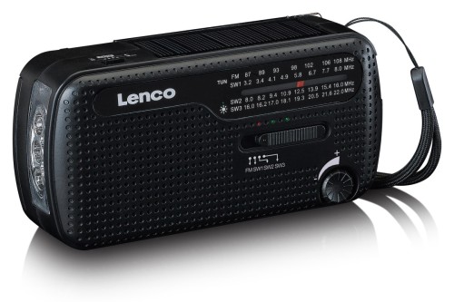 Radio przenośne  FM/ SW LENCO MCR-113BK Analogowe na baterie i dynamo (4)