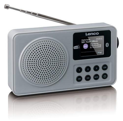  Przenośne radio cyfrowe DAB+ FM z Bluetooth w kolorze szarym LENCO PDR-034GY  (1)