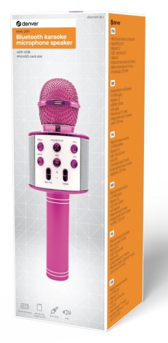 Mikrofon karaoke Bluetooth z głośnikiem Denver KMS-20P Różowy (6)