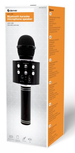 Mikrofon karaoke Bluetooth z głośnikiem Denver KMS-20B Czarny (7)