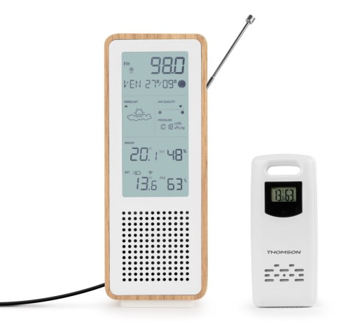 Stacje pogodowe Thomson WS102TWH z głośnikiem Bluetooth i radiem FM (4)