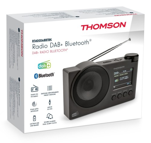 Przenośne radio FM DAB+ z funkcją Bluetooth USB Thomson RT400DABBTBK (5)