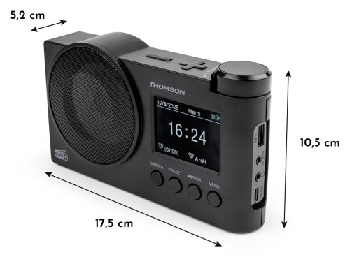 Przenośne radio FM DAB+ z funkcją Bluetooth USB Thomson RT400DABBTBK (6)
