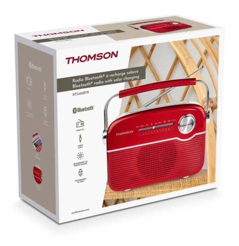 Przenośne radio FM z funkcją Bluetooth i ładowaniem słonecznym Thomson RTS450BTR (8)