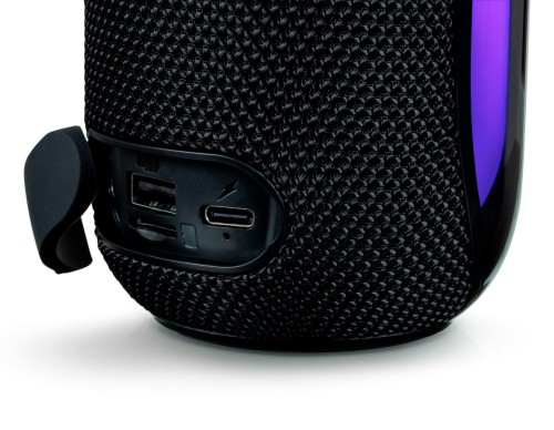 Bezprzewodowy głośnik Bluetooth z efektami świetlnymi i gniazdem na kartę USB/MicroSD  Bigben PARTYBTTUBEBK (10)