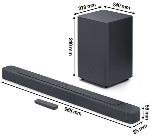 Soundbar JBL BAR DEEP BASE MK2 Czarny 2.1-kanałowy, Bezprzewodowy Subwoofer, Dolby Digital, HDMI ARC, Bluetooth (3)