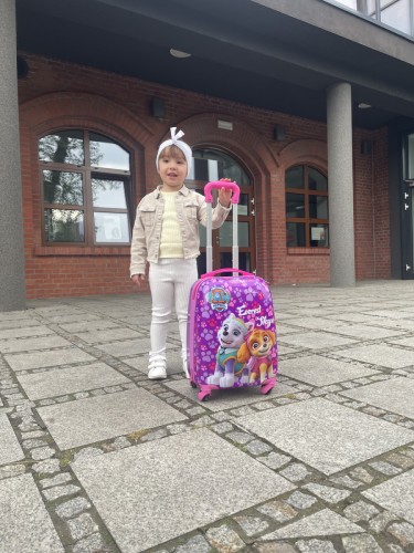 Walizka podróżna na kółkach Psi Patrol - różowa duża (4)