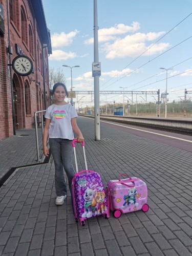 Jeżdżąca walizka podróżna Psi Patrol - różowa mała (4)