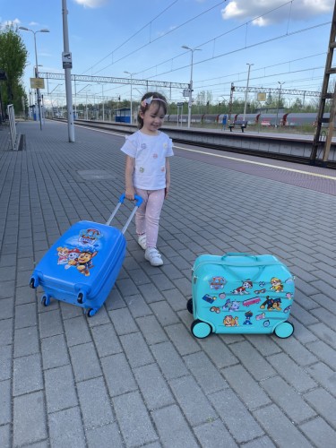 Jeżdżąca walizka podróżna Psi Patrol - turkusowa mała (6)