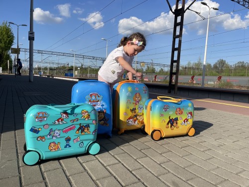 Jeżdżąca walizka podróżna Psi Patrol - turkusowa mała (2)