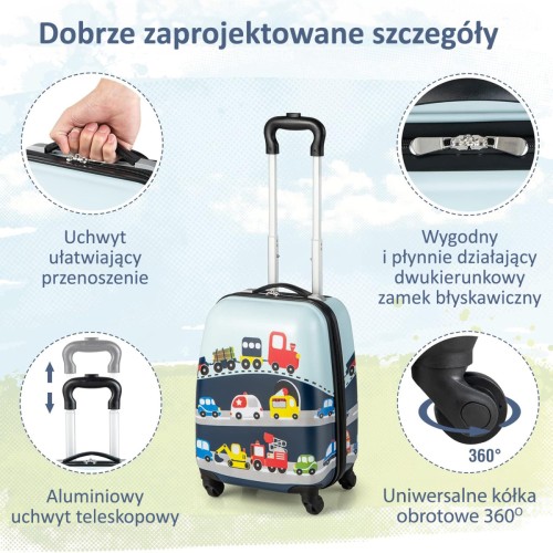 Walizka podróżna na kółkach - pojazdy (9)