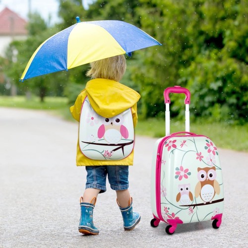 Walizka i plecak w zestawie - sowy (9)