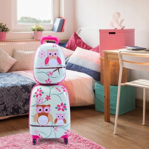 Walizka i plecak w zestawie - sowy (10)