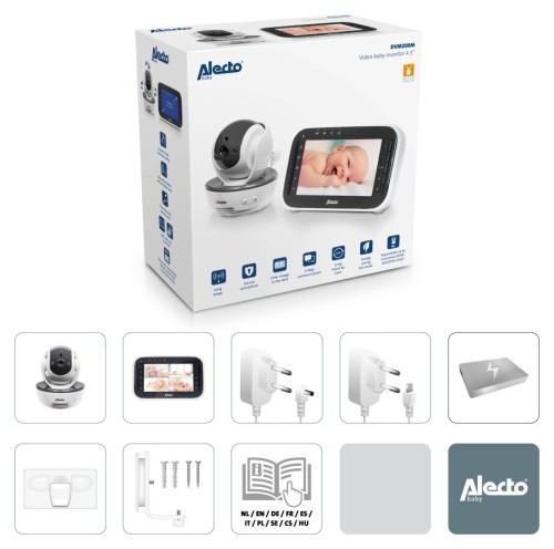 Alecto DVM200M - wideoniania z kolorowym wyświetlaczem, biały/antracyt (13)