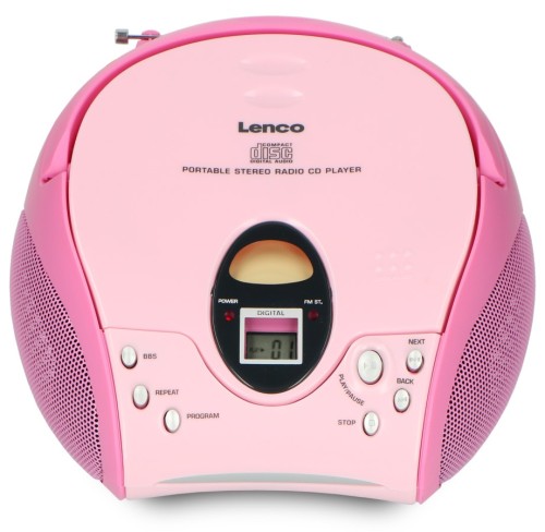 Lenco SCD-24 Pink - przenośne radio stereo FM z odtwarzaczem CD (3)