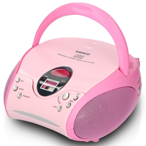 Lenco SCD-24 Pink - przenośne radio stereo FM z odtwarzaczem CD (4)