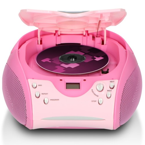 Lenco SCD-24 Pink - przenośne radio stereo FM z odtwarzaczem CD (5)