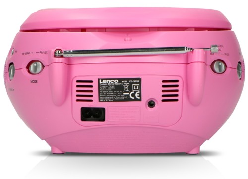 Lenco SCD-24 Pink - przenośne radio stereo FM z odtwarzaczem CD (8)