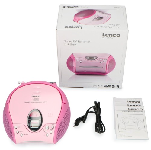 Lenco SCD-24 Pink - przenośne radio stereo FM z odtwarzaczem CD (11)