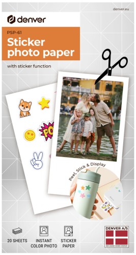 Denver PSP-61 - papier fotograficzny samoprzylepny do drukarki MCP-6010, 20 szt. (1)