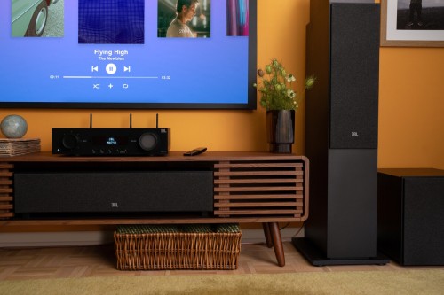 JBL system kina domowego5.1 Dolby ATMOS MA510 + STAGE 260F + STAGE 245C + STAGE 240B + podstawki do głośników  + STAGE 220P CZARNY (4)