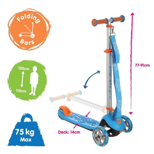 Składana hulajnoga Trunki - niebieska, duża (6)