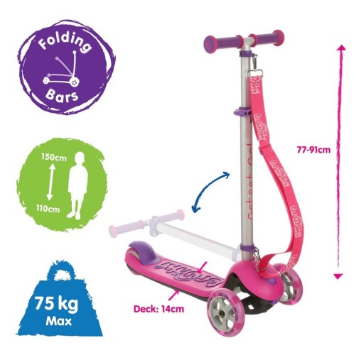 Składana hulajnoga Trunki - różowa, duża (7)