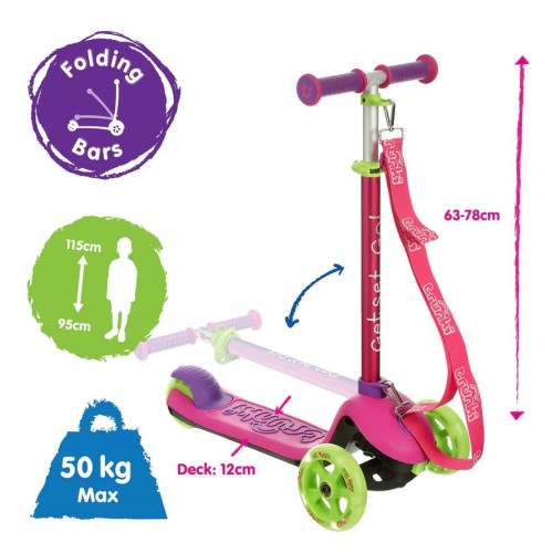 Składana hulajnoga Trunki - różowa, mała (7)