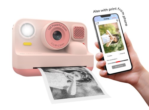 Denver KPC-1374BTRO - cyfrowy aparat dziecięcy z drukarką i Bluetooth, różowy (2)