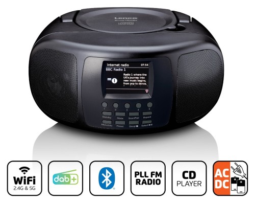 Lenco SCD-6000BK - Boombox z radiem internetowym i FM/DAB+, CD i Bluetooth (3)