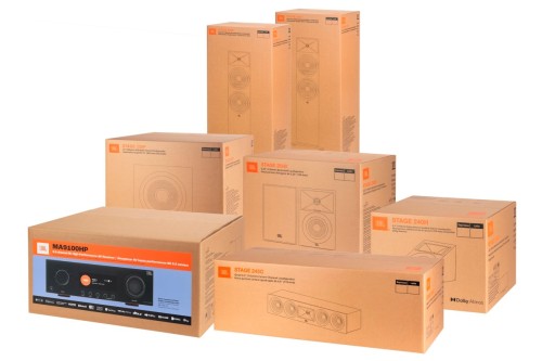Kompletny zestaw kina domowego JBL Dolby Atmos 5.1.2 – MA9100HP + STAGE 280F + STAGE 245C + STAGE 250B z podstawkami + STAGE 240H + aktywny subwoofer STAGE 220P (18)