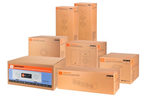 Kompletny zestaw kina domowego JBL Dolby Atmos 5.1.2 – MA9100HP + STAGE 280F + STAGE 245C + STAGE 250B z podstawkami + STAGE 240H + aktywny subwoofer STAGE 220P (23)
