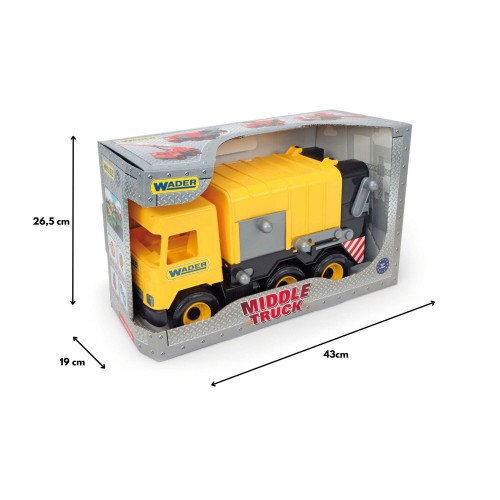 Middle Truck śmieciarka żółta w kartonie (5)