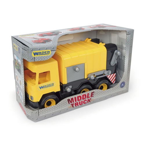 Middle Truck śmieciarka żółta w kartonie (2)