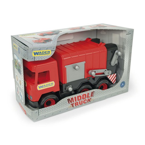 Middle Truck śmieciarka czerwona w kartonie (3)