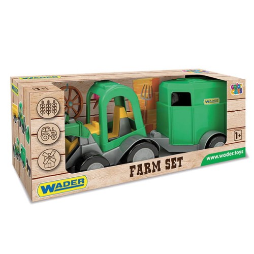 Farmer traktor ładowarka z przyczepą na konia w kartonie (7)