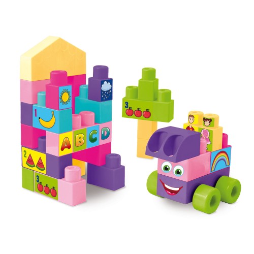 Maximus spychacz różowy + Big Blocks klocki 26 el. (2)