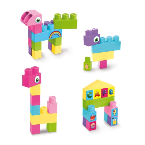 Maximus spychacz różowy + Big Blocks klocki 26 el. (1)