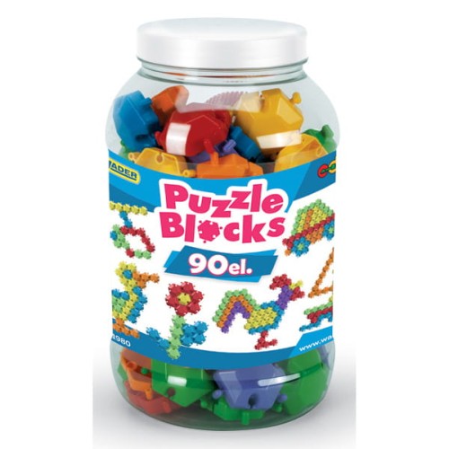 Klocki puzzle w dużym słoiku 90 el. (5)