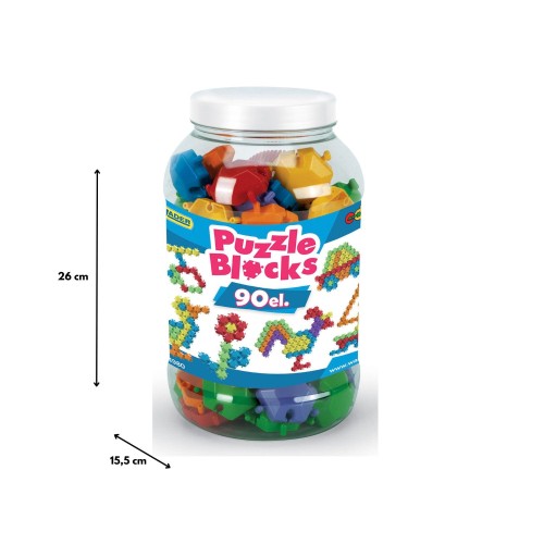 Klocki puzzle w dużym słoiku 90 el. (3)