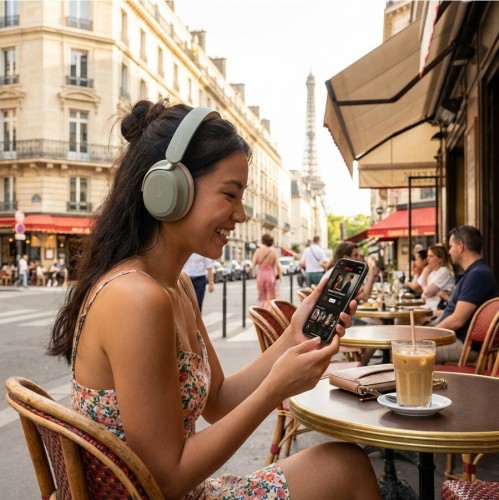 Sound Origin SO-FORESTPRO – Słuchawki Bluetooth premium z hybrydą ANC – beżowe/szałwiowe (2)