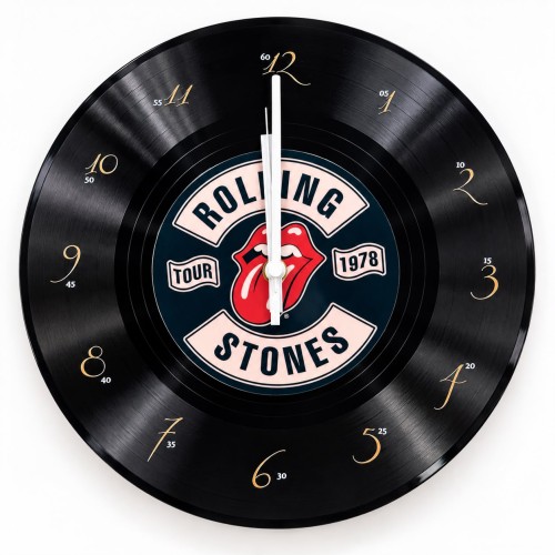 Zegar ścienny The Rolling Stones - Tour 1978 - styl płyty winylowej (1)