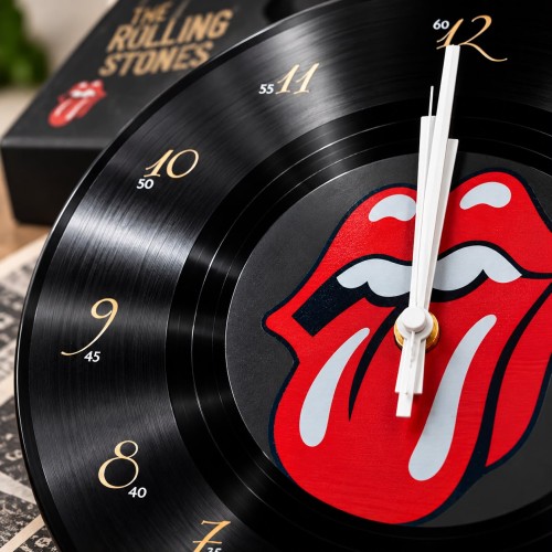 Zegar ścienny The Rolling Stones - Tongue Logo - styl płyty winylowej (3)